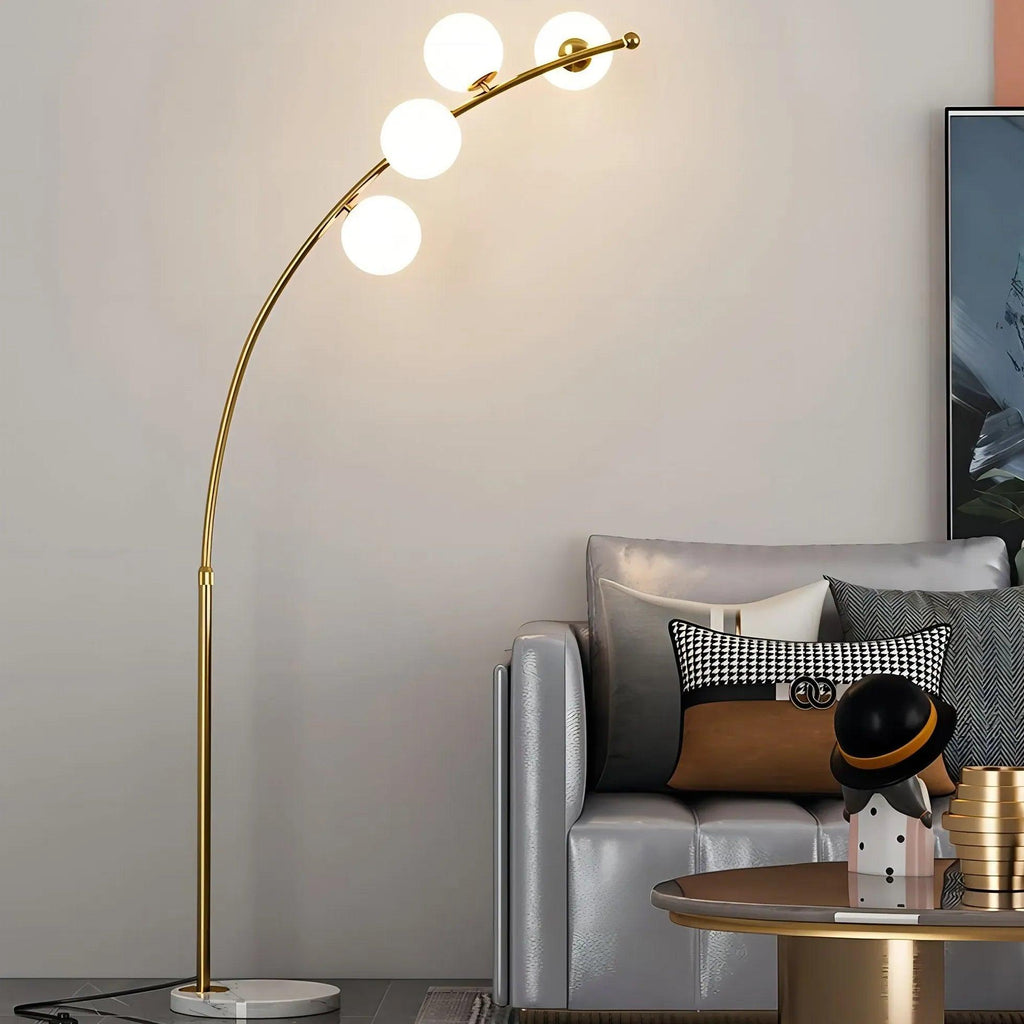 مصباح أرضي LED ذهبي عصري لغرفة المعيشة | بوكسزورا