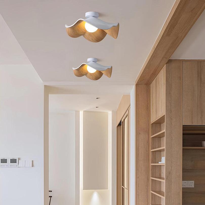 Moderne planloftlampe med antiblænding til soveværelse, design med lotusblad | boxzora