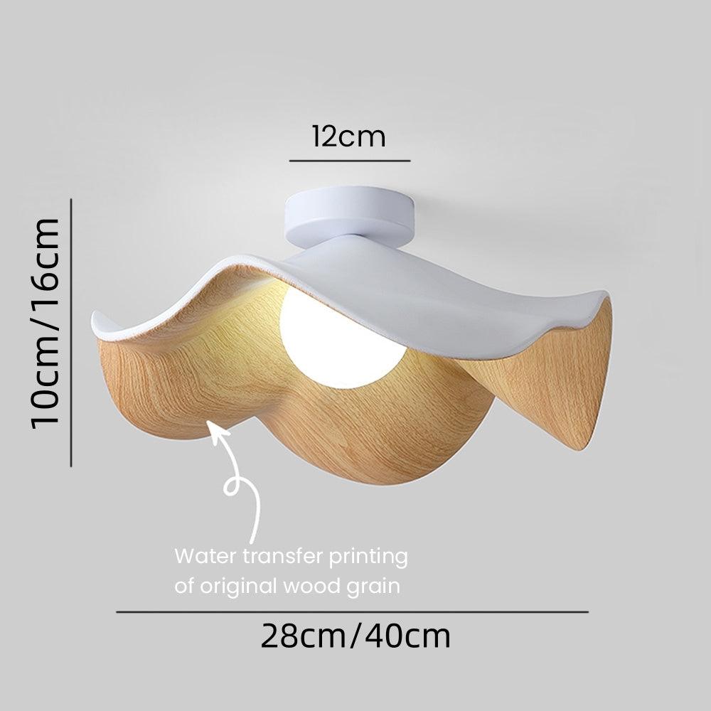 Moderne planloftlampe med antiblænding til soveværelse, design med lotusblad | boxzora