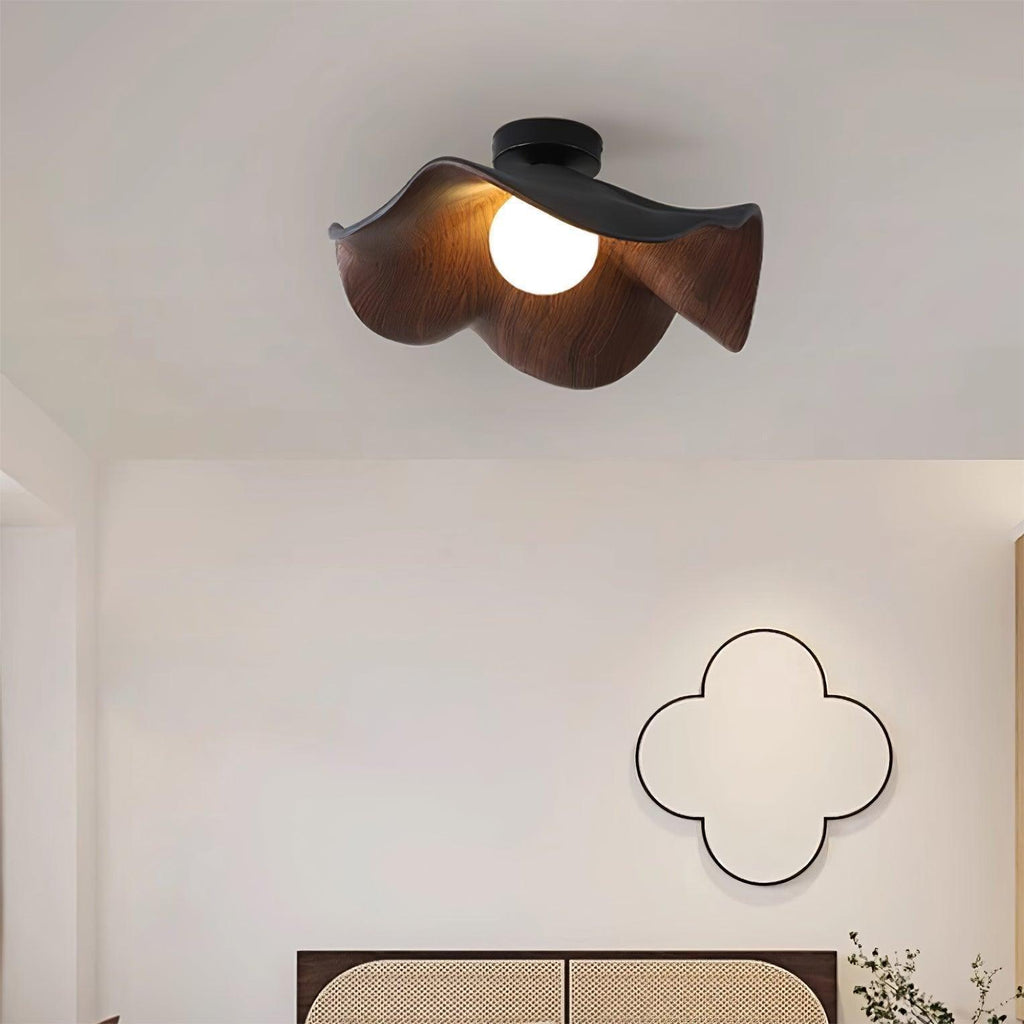 Moderne planloftlampe med antiblænding til soveværelse, design med lotusblad | boxzora