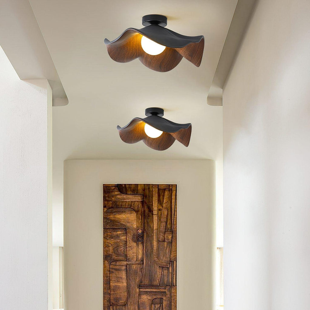 Moderne planloftlampe med antiblænding til soveværelse, design med lotusblad | boxzora