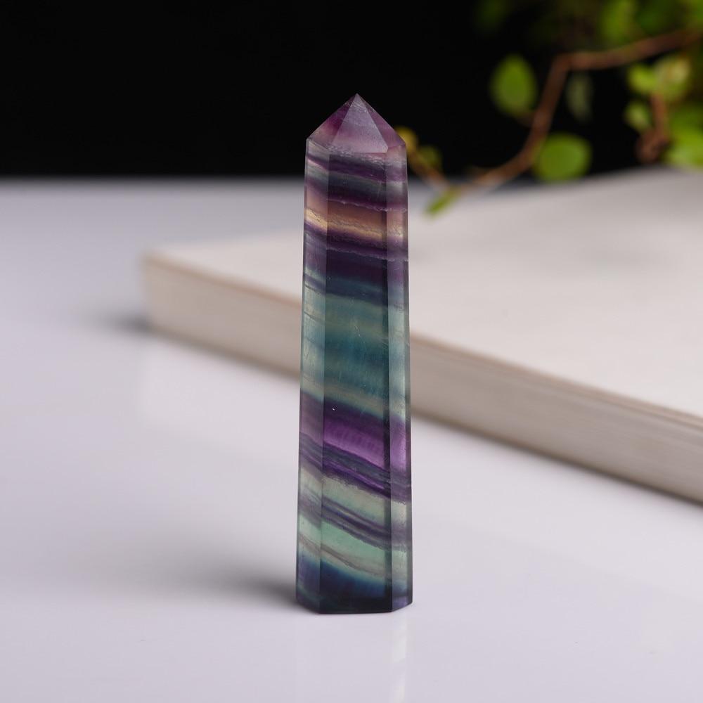 Baghetă din fluorit natural — vârf conic lustruit