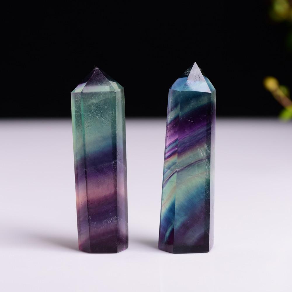 Baghetă din fluorit natural — vârf conic lustruit