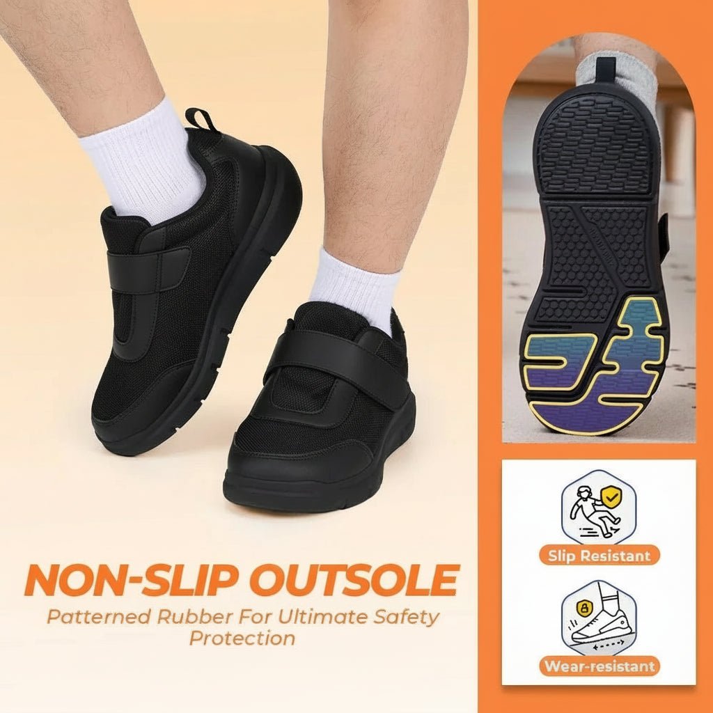 WIDEMED Scarpe da uomo extra larghe — Supporto ortopedico, calzata stabile e confortevole