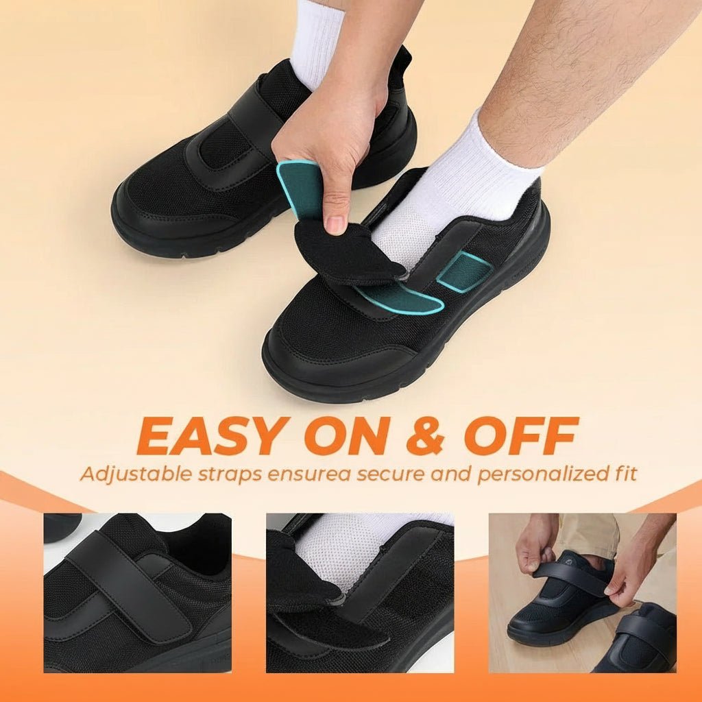 WIDEMED Scarpe da uomo extra larghe — Supporto ortopedico, calzata stabile e confortevole