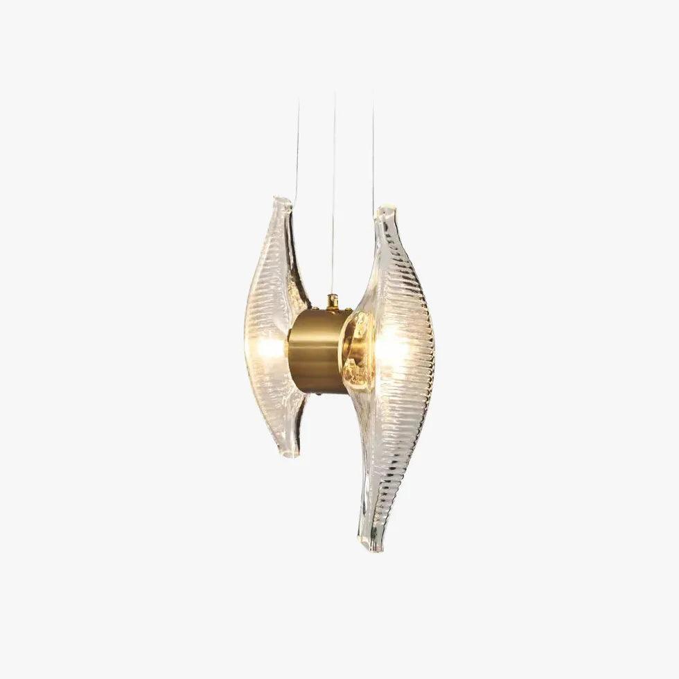 Luksusowa metalowo-szklana lampa wisząca przy łóżku | boxzora