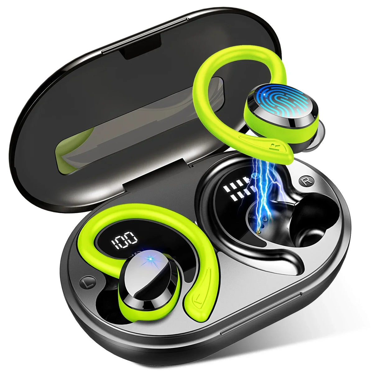 אוזניות אלחוטיות SecureFit - חיי סוללה ארוכים, Bluetooth 5.3, (1+1 בחינם)