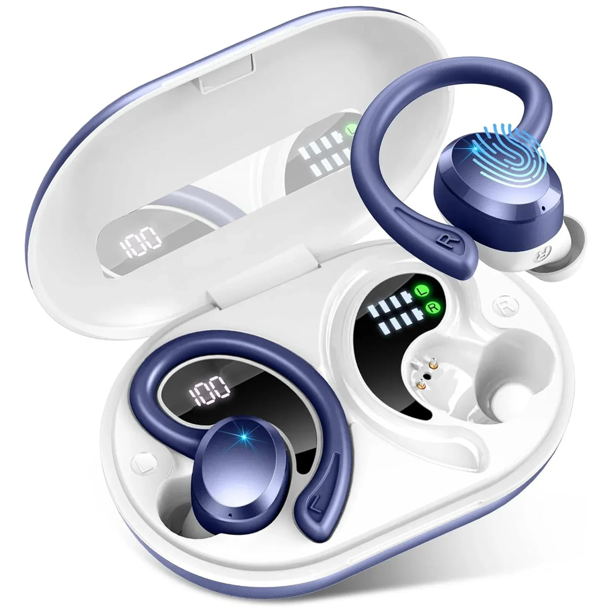 אוזניות אלחוטיות SecureFit - חיי סוללה ארוכים, Bluetooth 5.3, (1+1 בחינם)