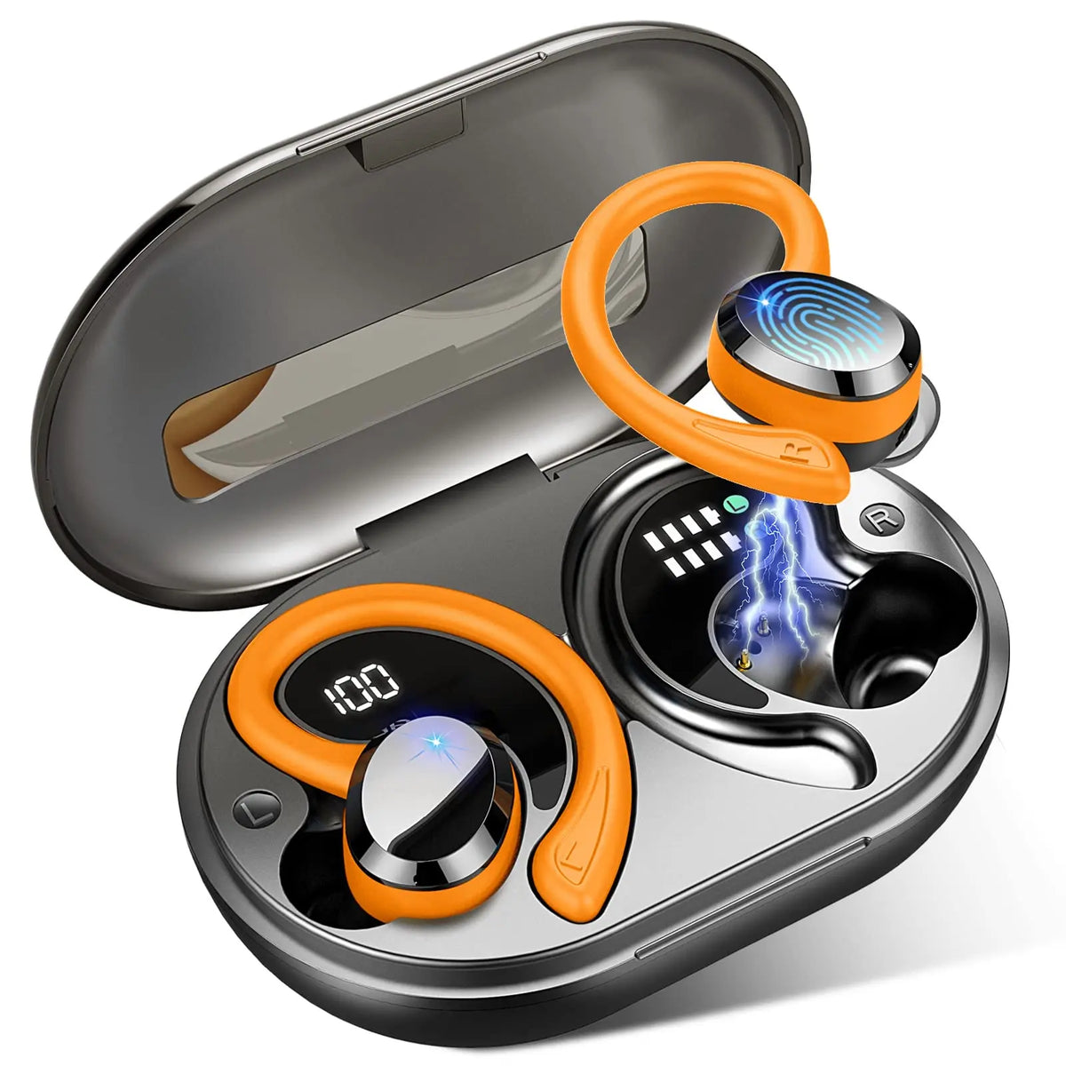 אוזניות אלחוטיות SecureFit - חיי סוללה ארוכים, Bluetooth 5.3, (1+1 בחינם)