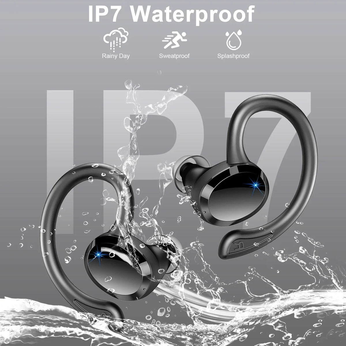 אוזניות אלחוטיות SecureFit - חיי סוללה ארוכים, Bluetooth 5.3, (1+1 בחינם)