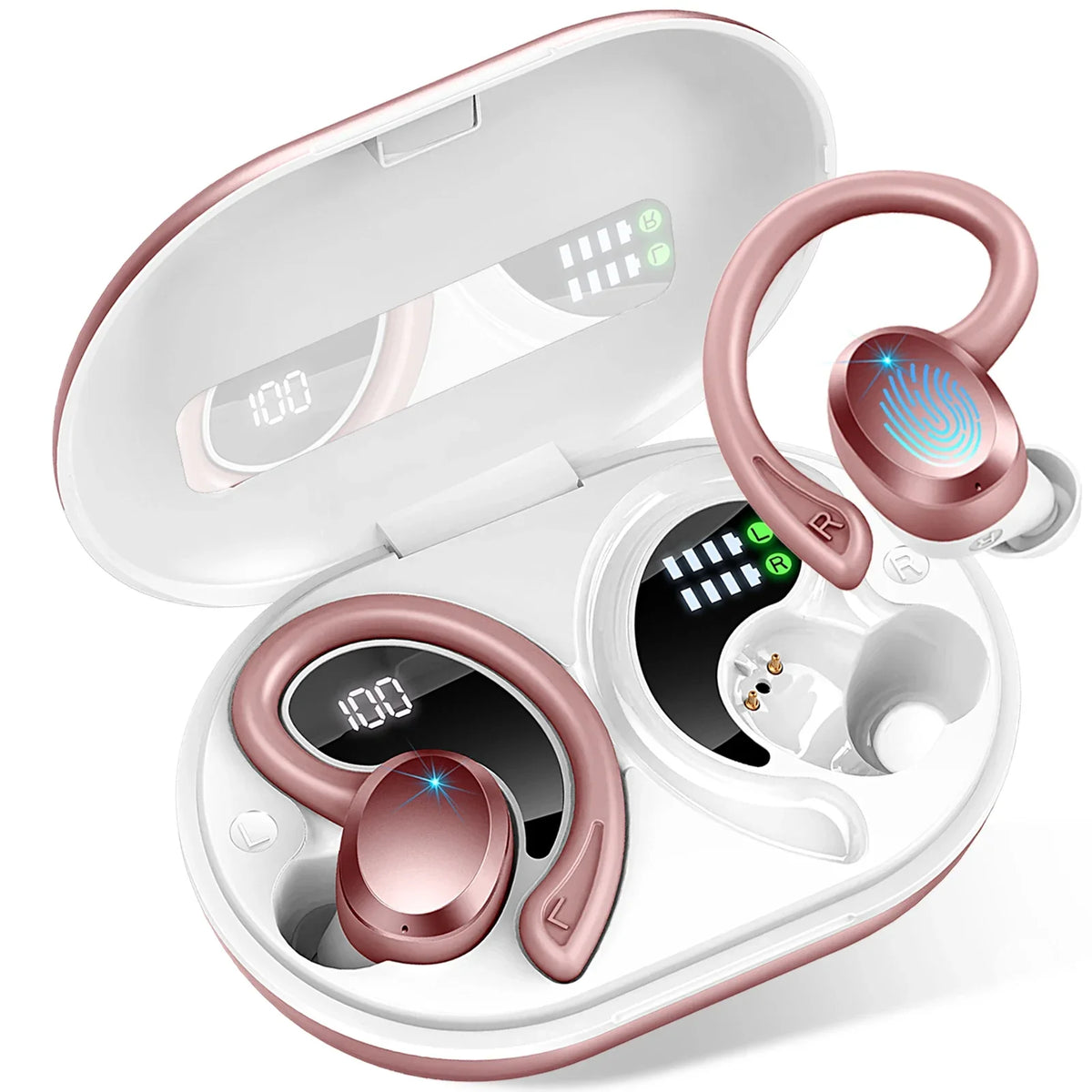 אוזניות אלחוטיות SecureFit - חיי סוללה ארוכים, Bluetooth 5.3, (1+1 בחינם)