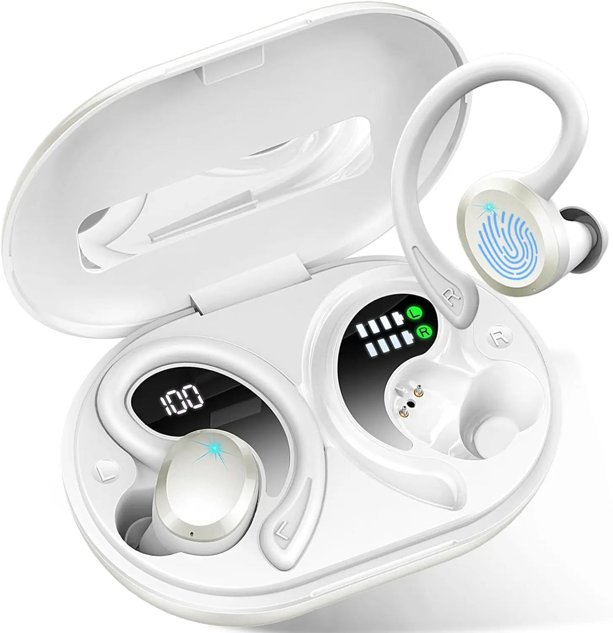 אוזניות אלחוטיות SecureFit - חיי סוללה ארוכים, Bluetooth 5.3, (1+1 בחינם)