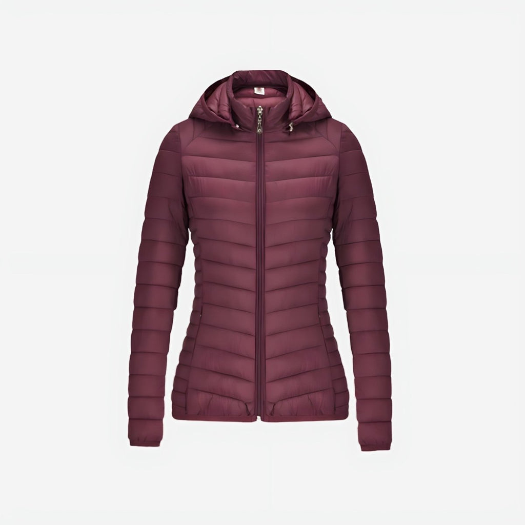 Chaqueta aislante para mujer – Capa ligera de plumón, relleno suave de mezcla de plumón