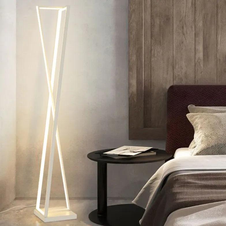 Lámpara de pie LED blanca moderna para dormitorio | boxzora