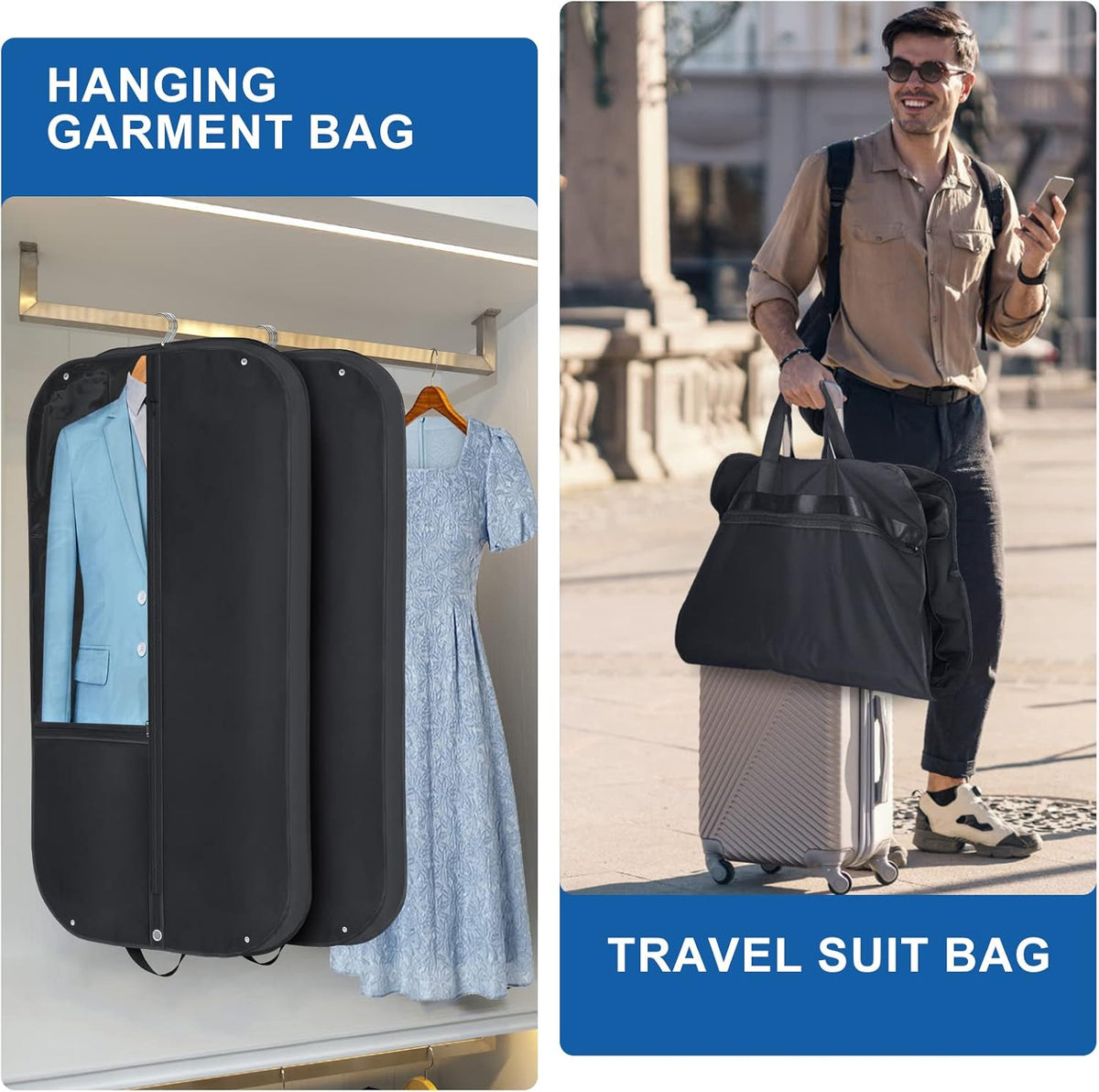 Waterproof Oxford Garment Bag — Gusseted Interior, Storage Pockets & Carry Handles (Buy 1 Get 1 FREE)