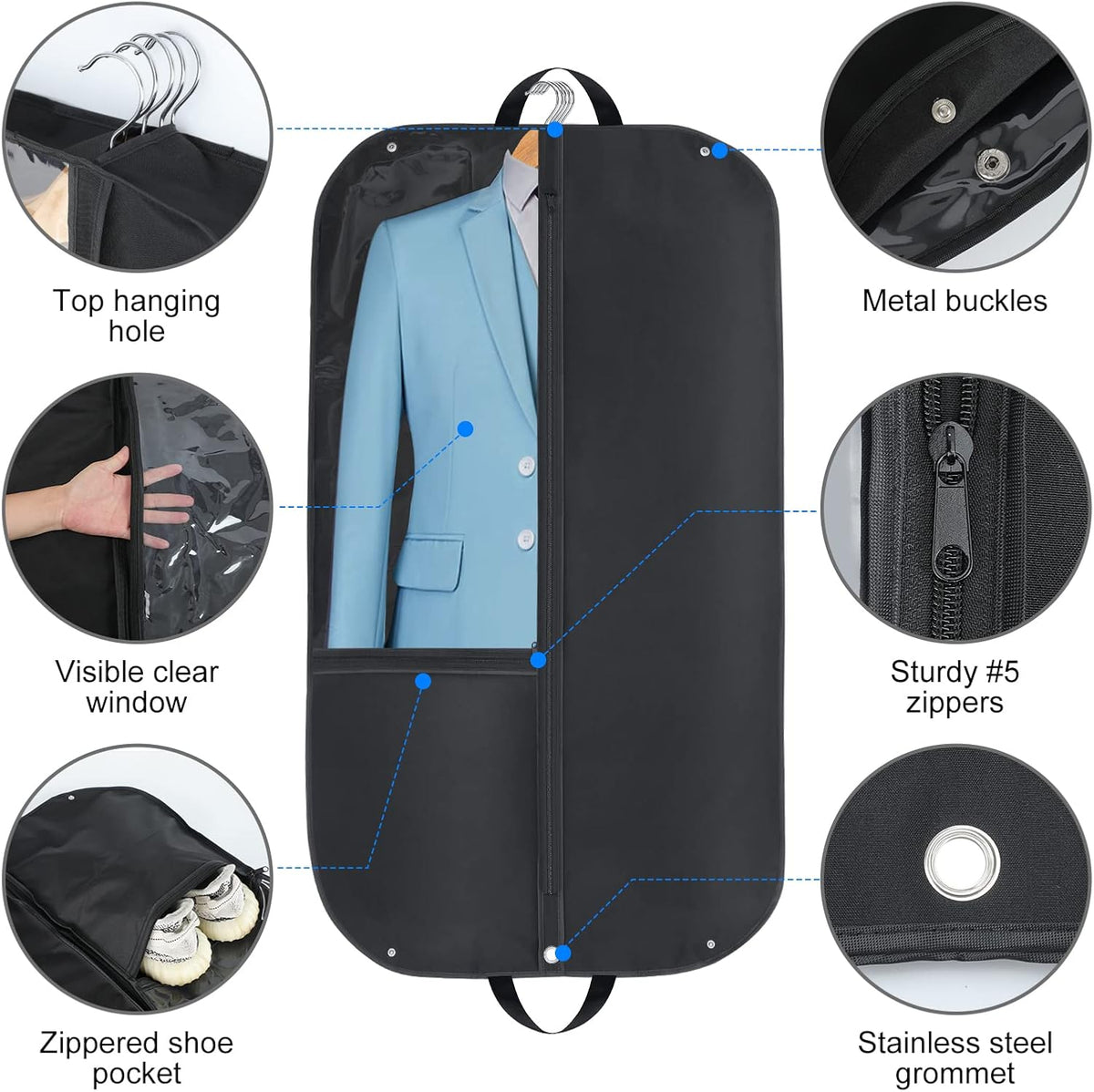 Waterproof Oxford Garment Bag — Gusseted Interior, Storage Pockets & Carry Handles (Buy 1 Get 1 FREE)