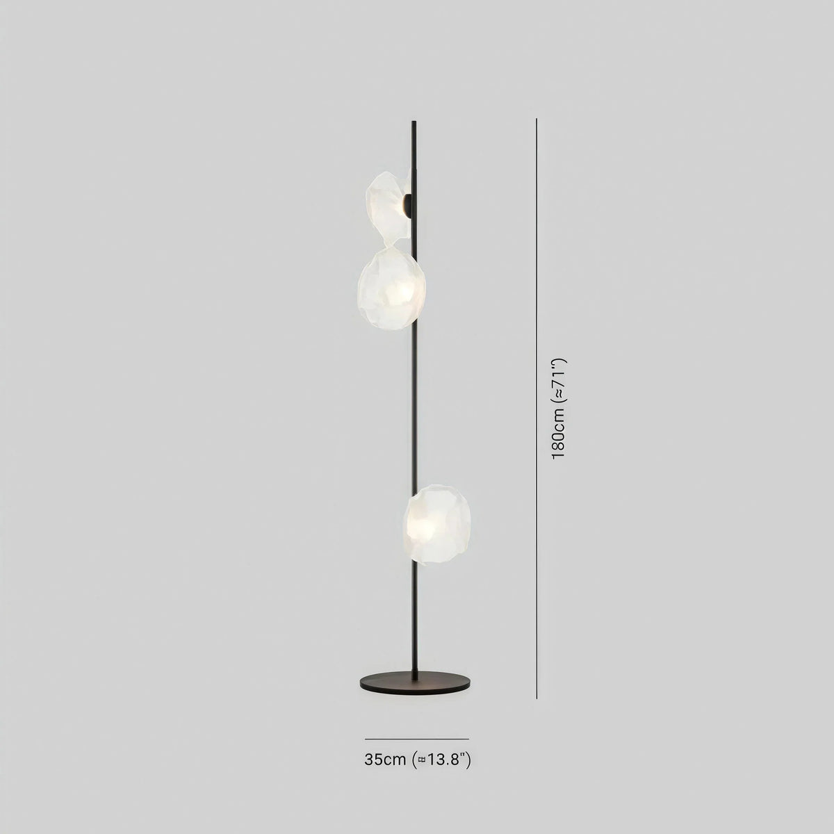 Nowoczesna szklana lampa podłogowa z płatkami do salonu, przeciwodblaskowa | boxzora