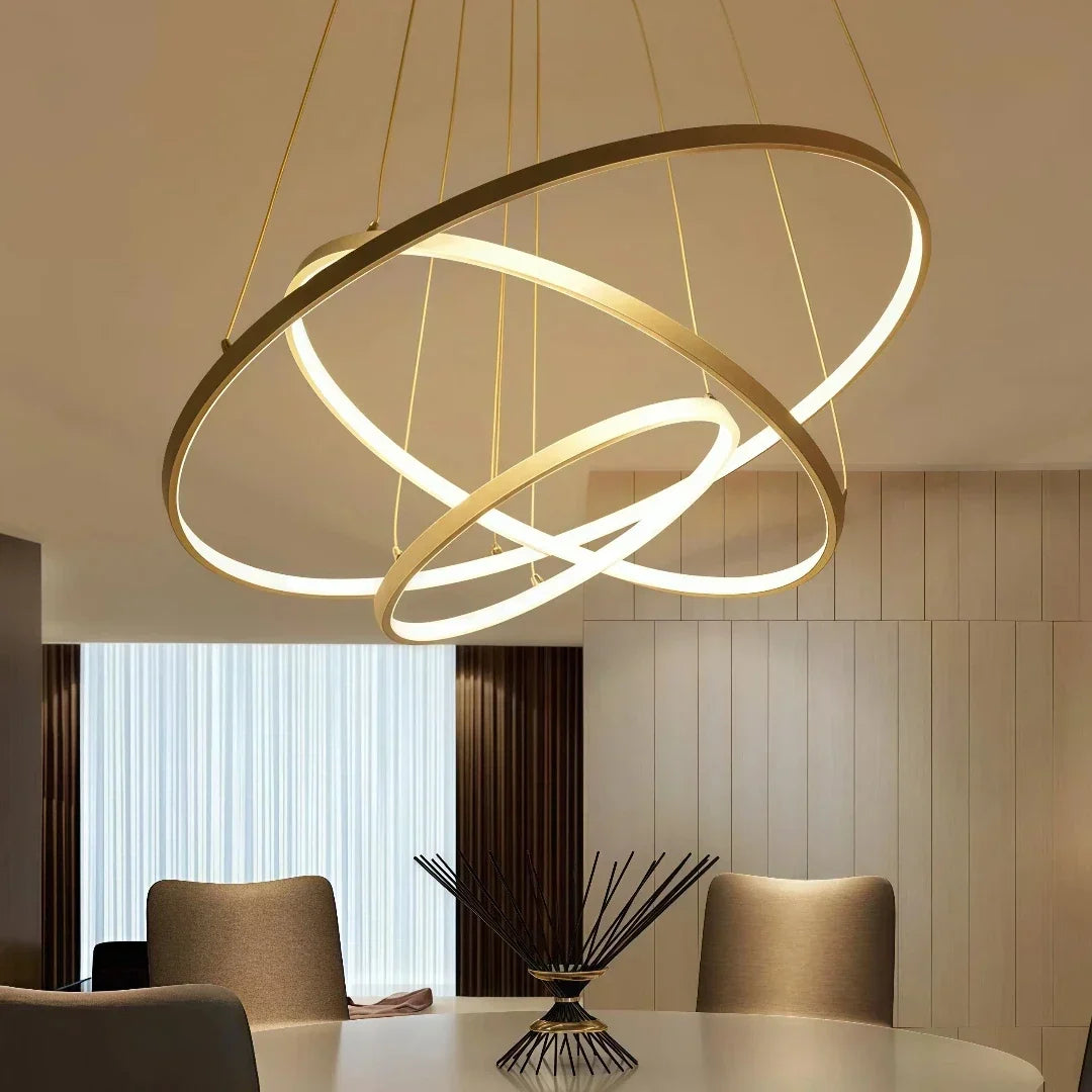 Modern Multi Ring Pendant Light Dimmable for Dining Room | boxzora
