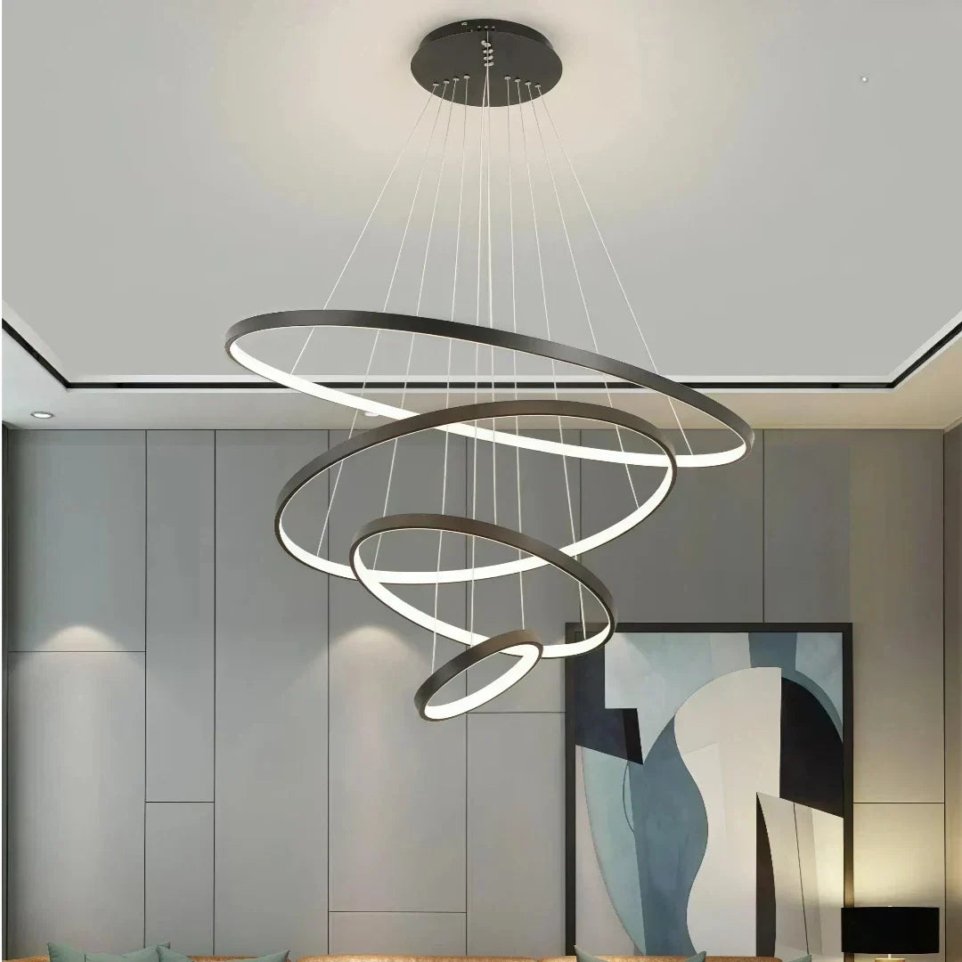Modern Multi Ring Pendant Light Dimmable for Dining Room | boxzora