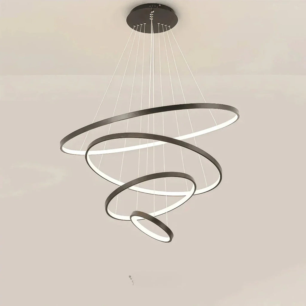 Suspension moderne à anneaux multiples, dimmable, pour salle à manger | boxzora