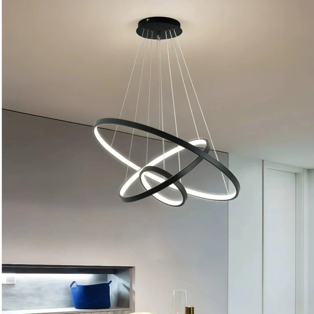 Suspension moderne à anneaux multiples, dimmable, pour salle à manger | boxzora