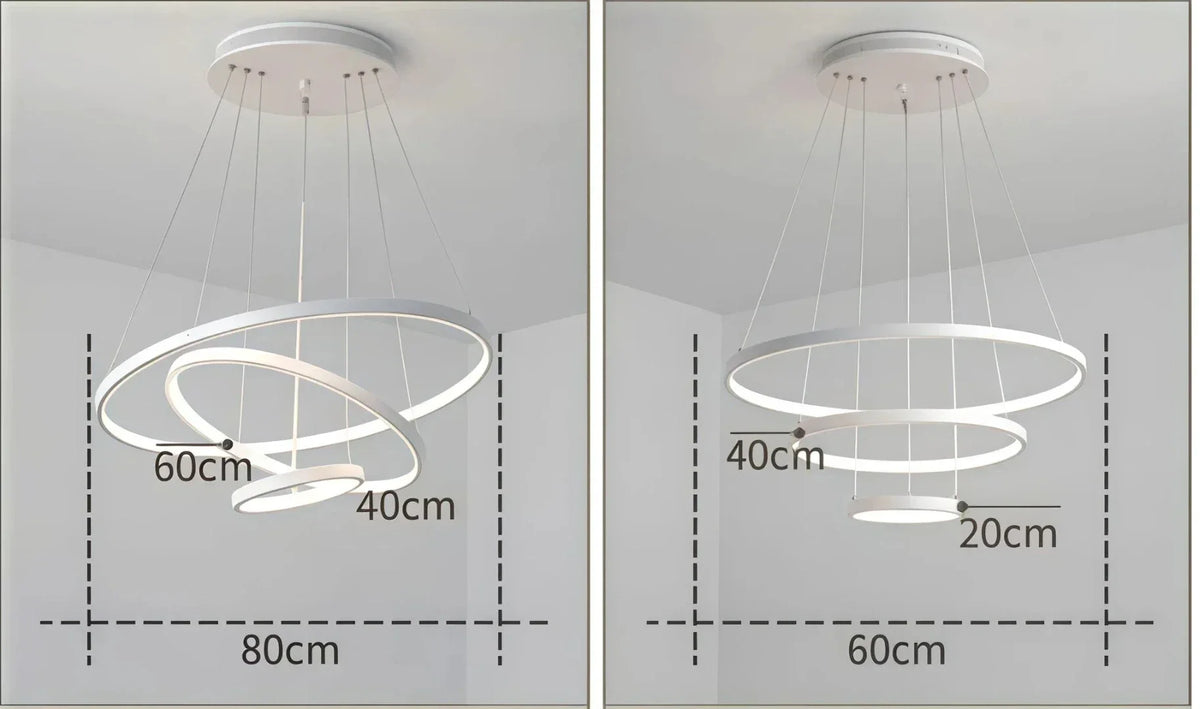 Modern Multi Ring Pendant Light Dimmable for Dining Room | boxzora