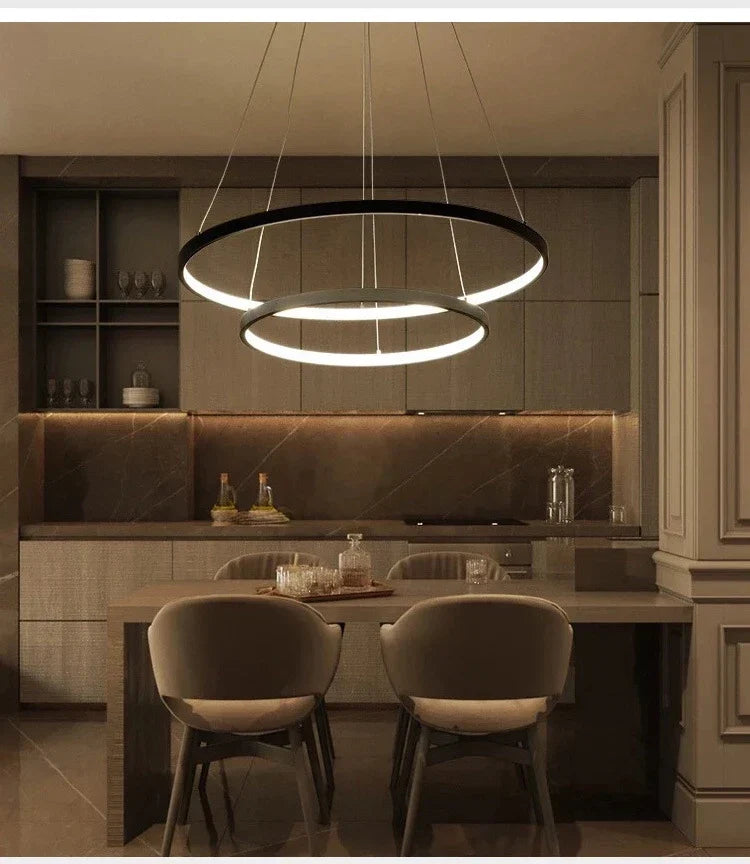 Modern Multi Ring Pendant Light Dimmable for Dining Room | boxzora