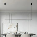 Minimalistische lineaire dimbare zwarte metalen hanglamp voor de eetkamer | boxzora