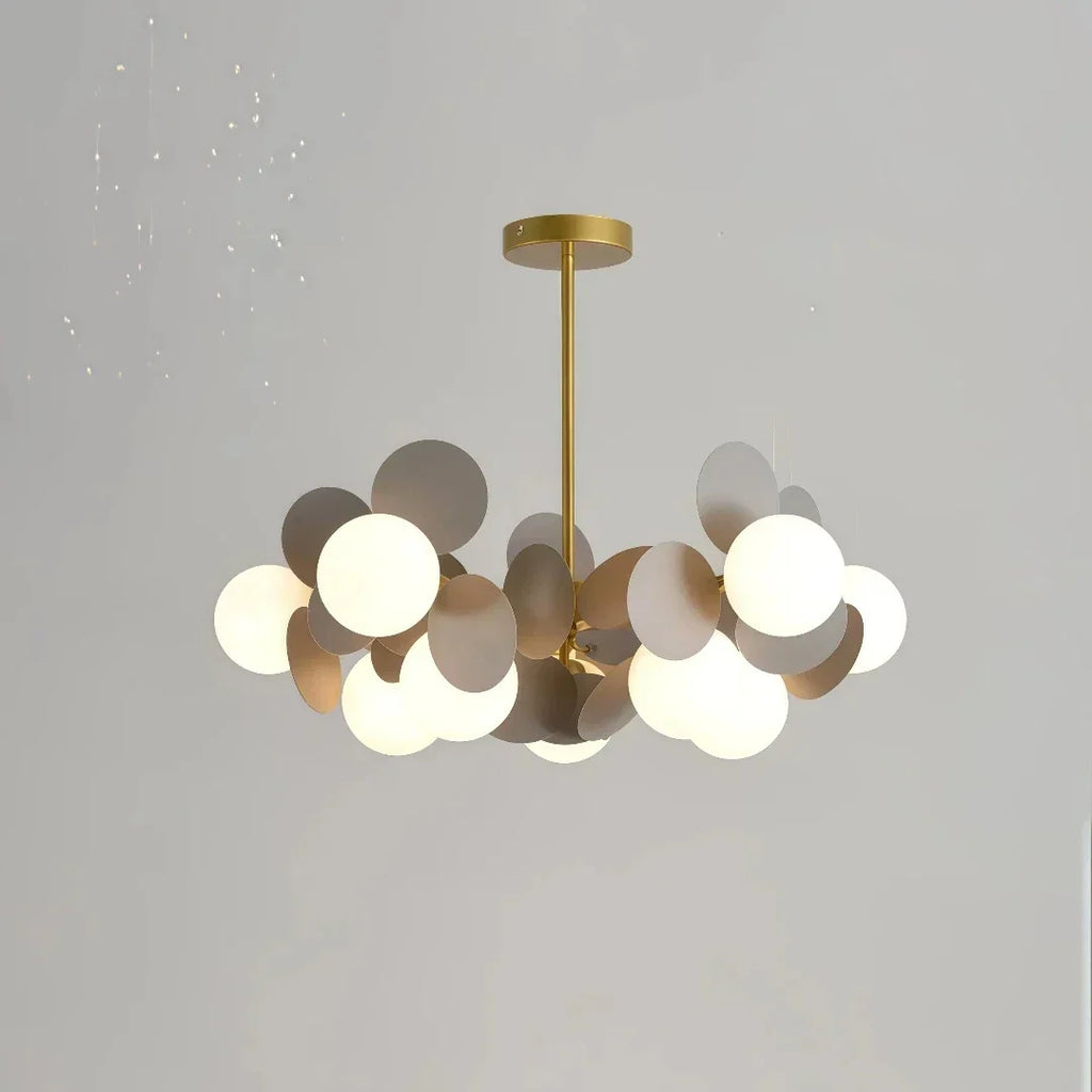 Moderne kinderkroonluchter met opaalglas voor de woonkamer, ontspiegeld | boxzora