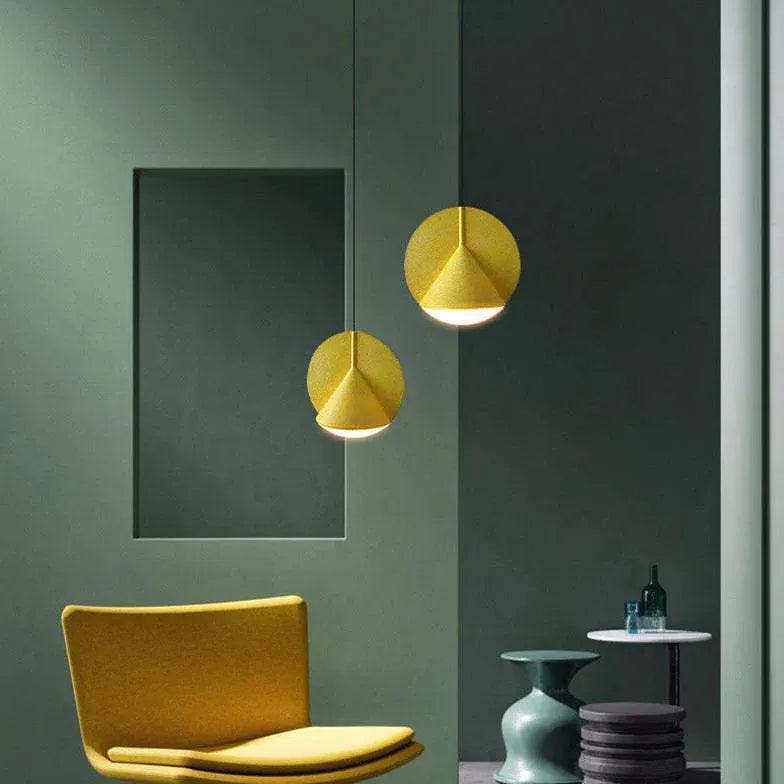 Lámpara colgante gris claro con esfera de resina moderna | boxzora