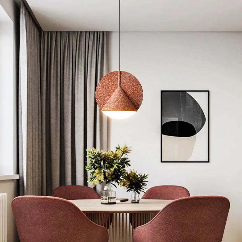Lámpara colgante gris claro con esfera de resina moderna | boxzora