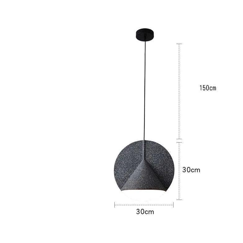 Candeeiro suspenso cinzento-claro em esfera de resina moderna | boxzora