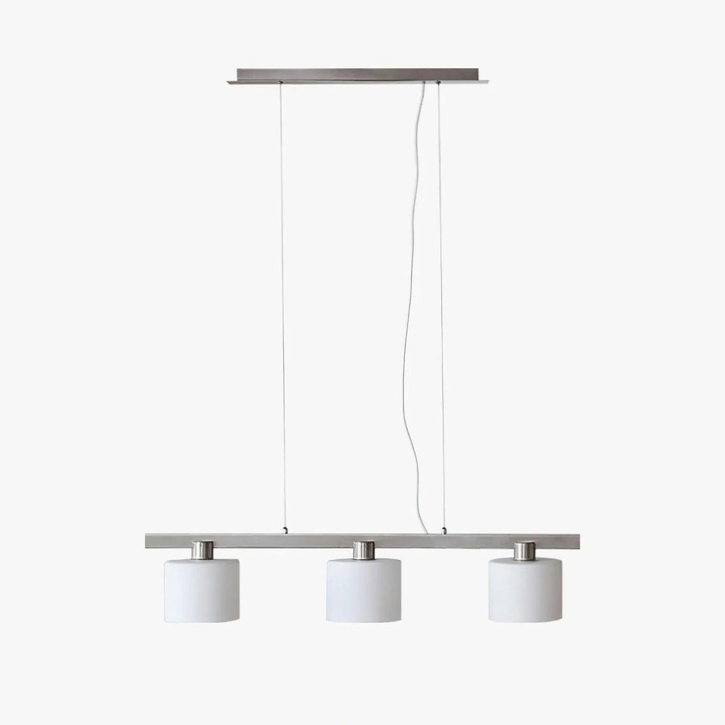 Suspension moderne à plusieurs lumières en verre blanc laiteux | boxzora